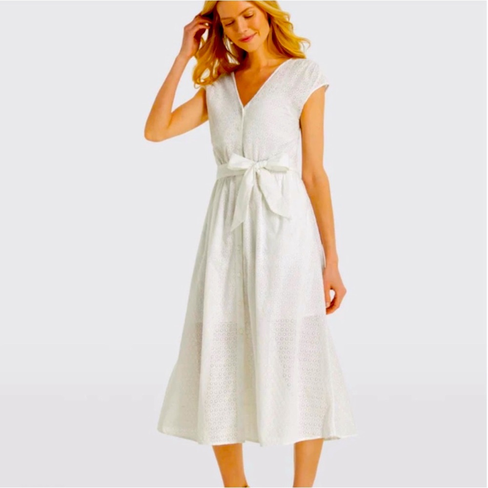 Draper James white eyelet midi dress